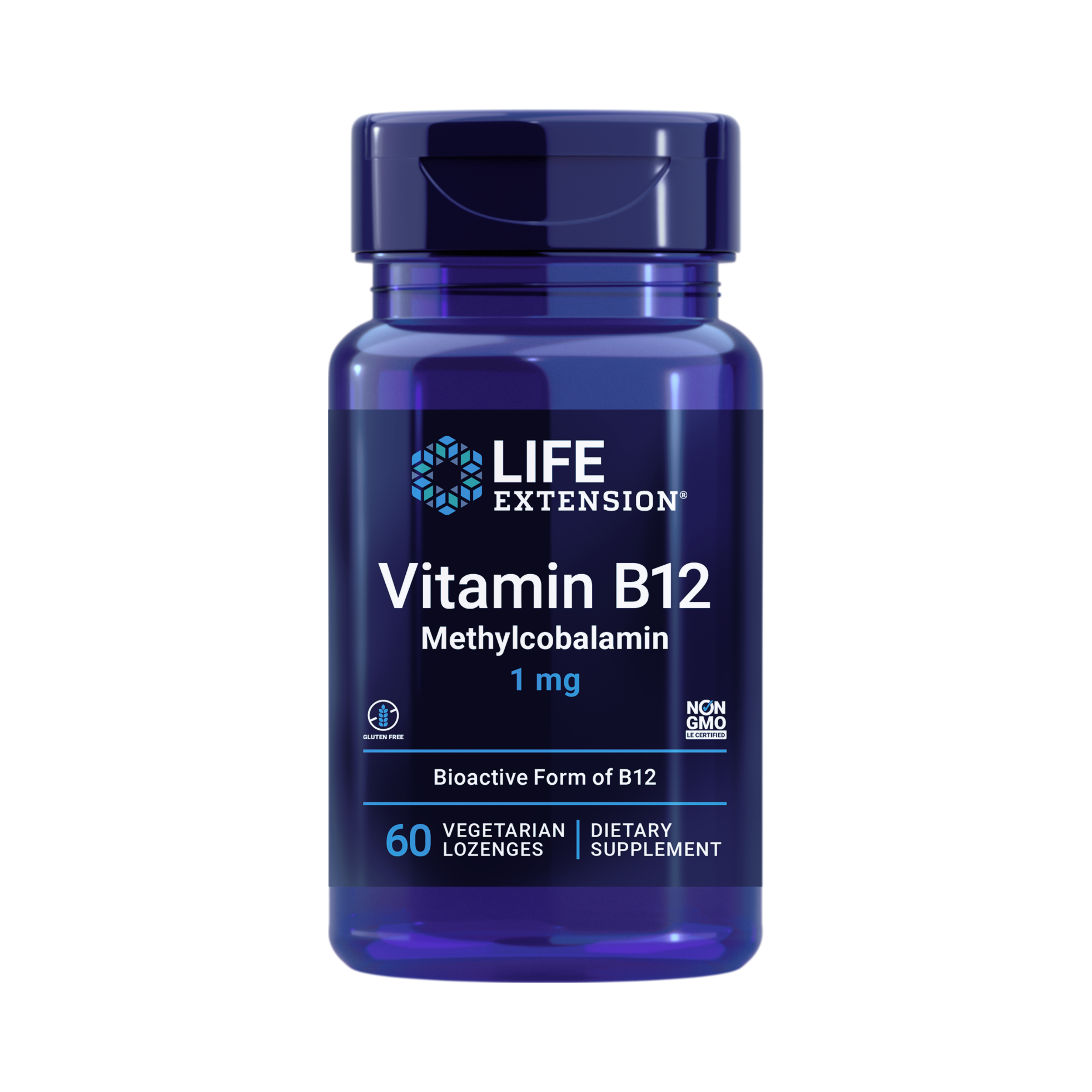Life Extension, Vitamin B12 Methylcobalamin (1 mg) front packaging view
