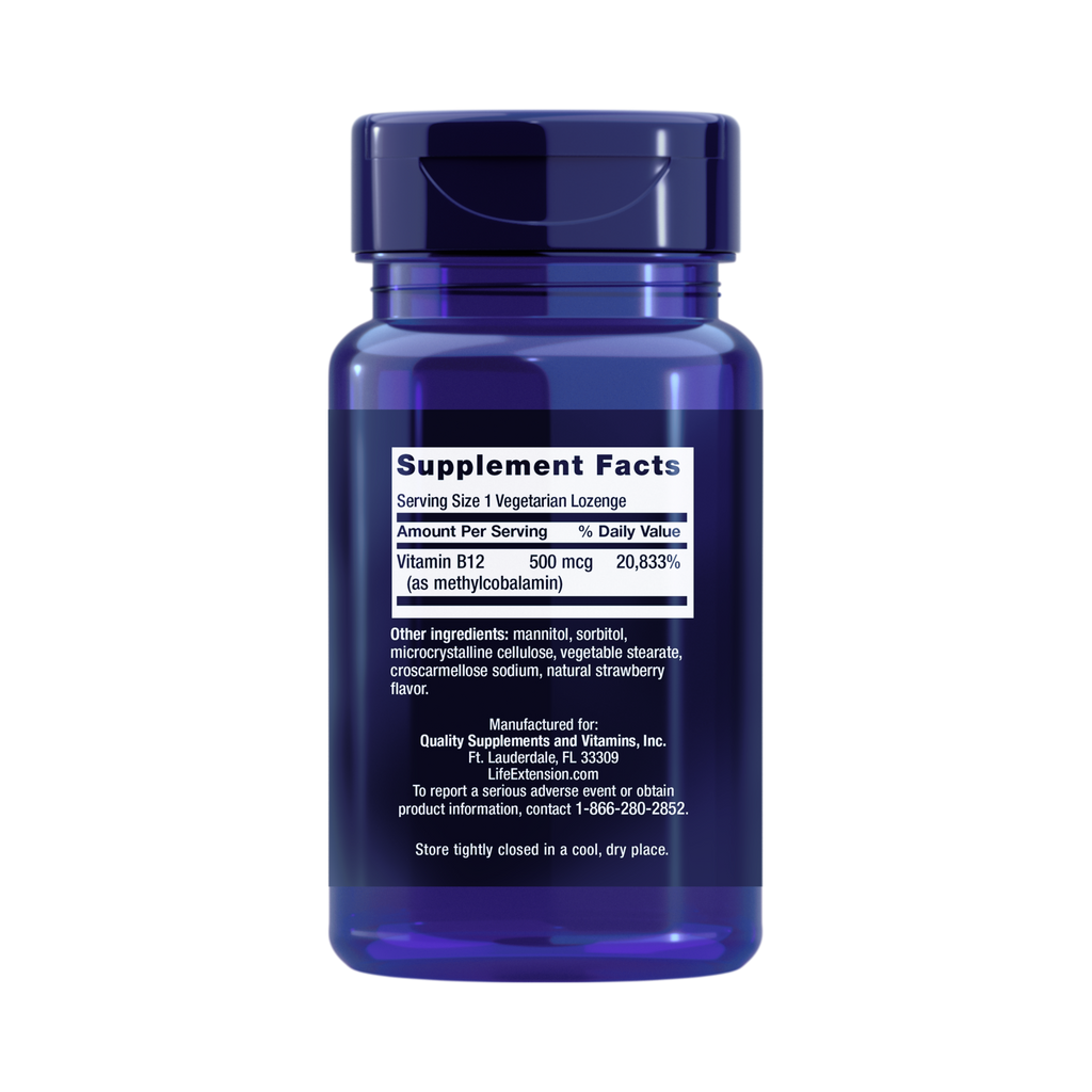 Life Extension, Vitamin B12 Methylcobalamin (500 mcg)