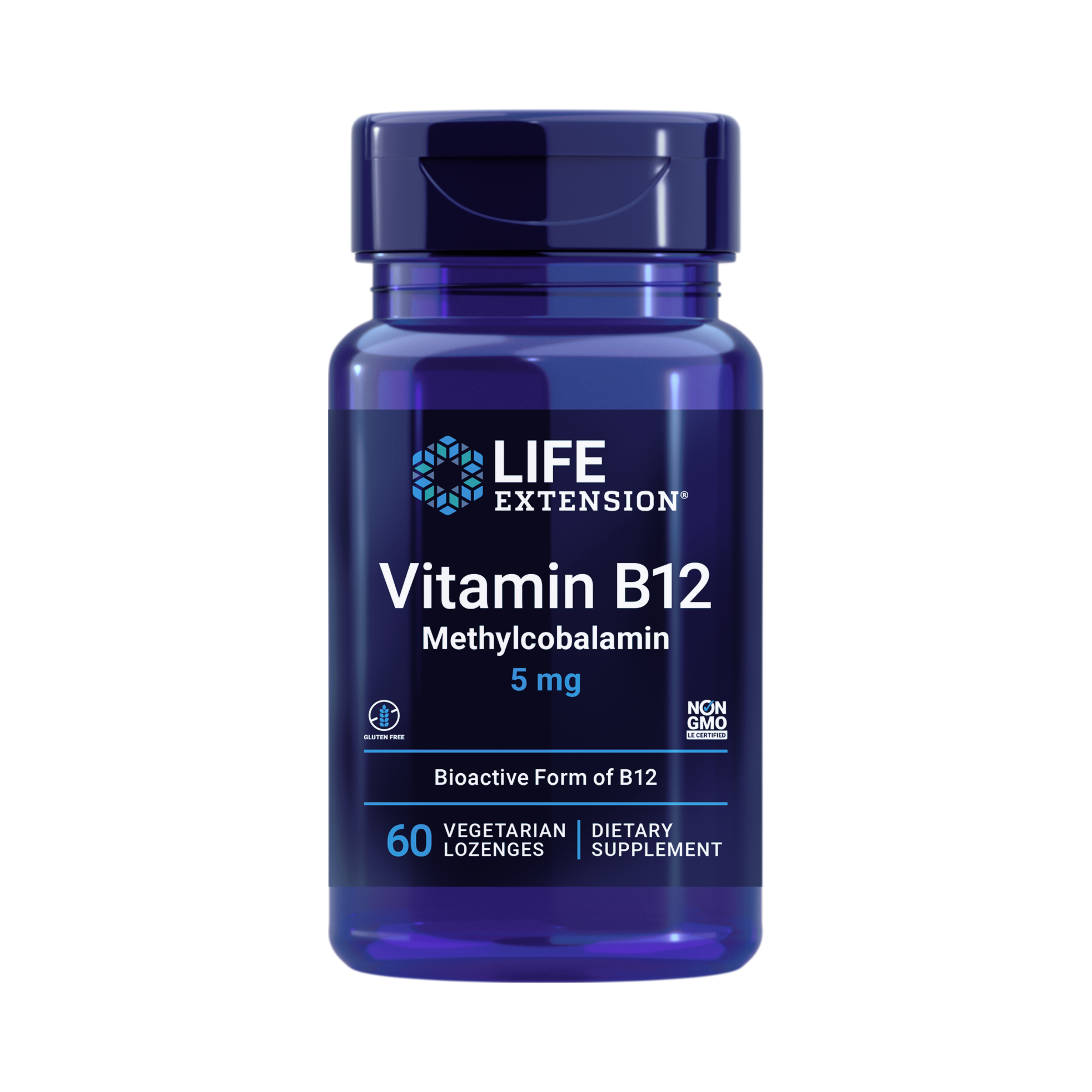 Life Extension, Vitamin B12 Methylcobalamin (5 mg) front packaging view