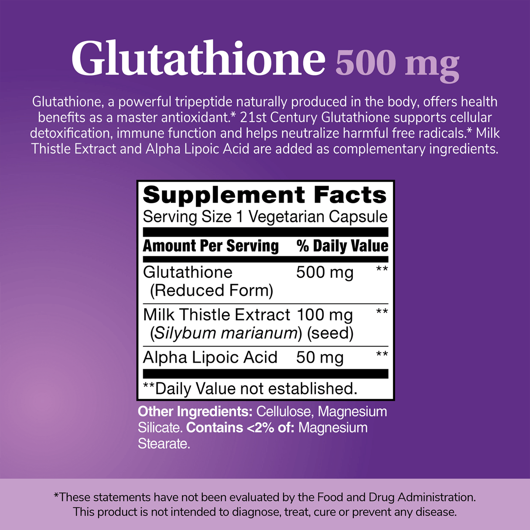21st Century, Glutathione Plus Milk Thistle Extract & Alpha Lipoic Acid, 120 Vegetarian Capsules lifestyle image