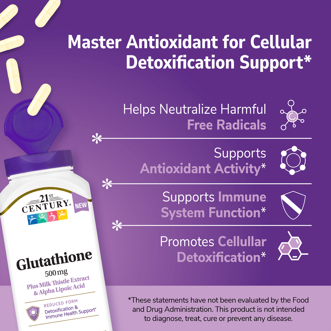 21st Century, Glutathione Plus Milk Thistle Extract & Alpha Lipoic Acid, 120 Vegetarian Capsules lifestyle image