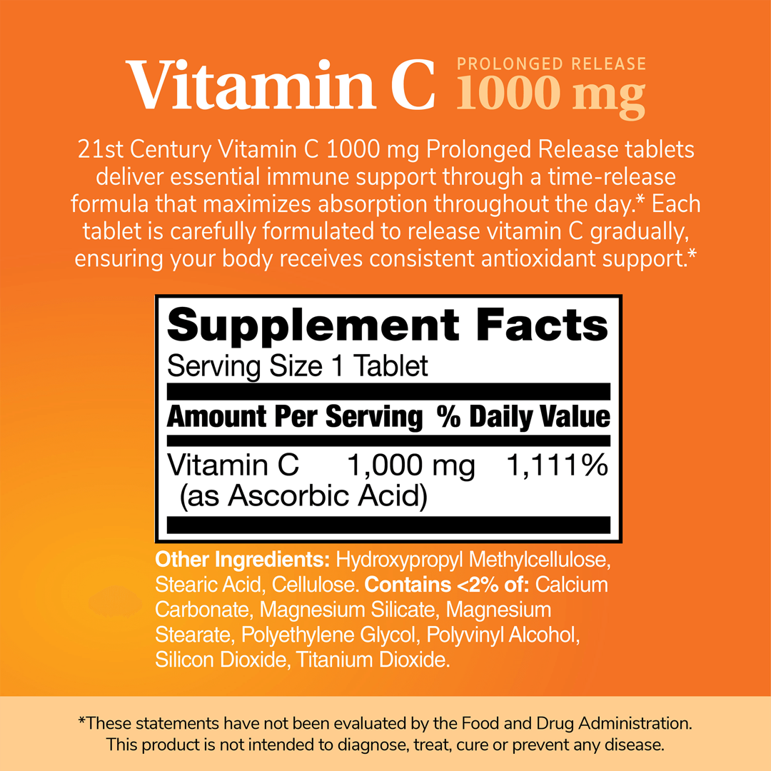 21st Century, Vitamin C, Prolonged Release, 1,000 mg, 110 Tablets lifestyle image
