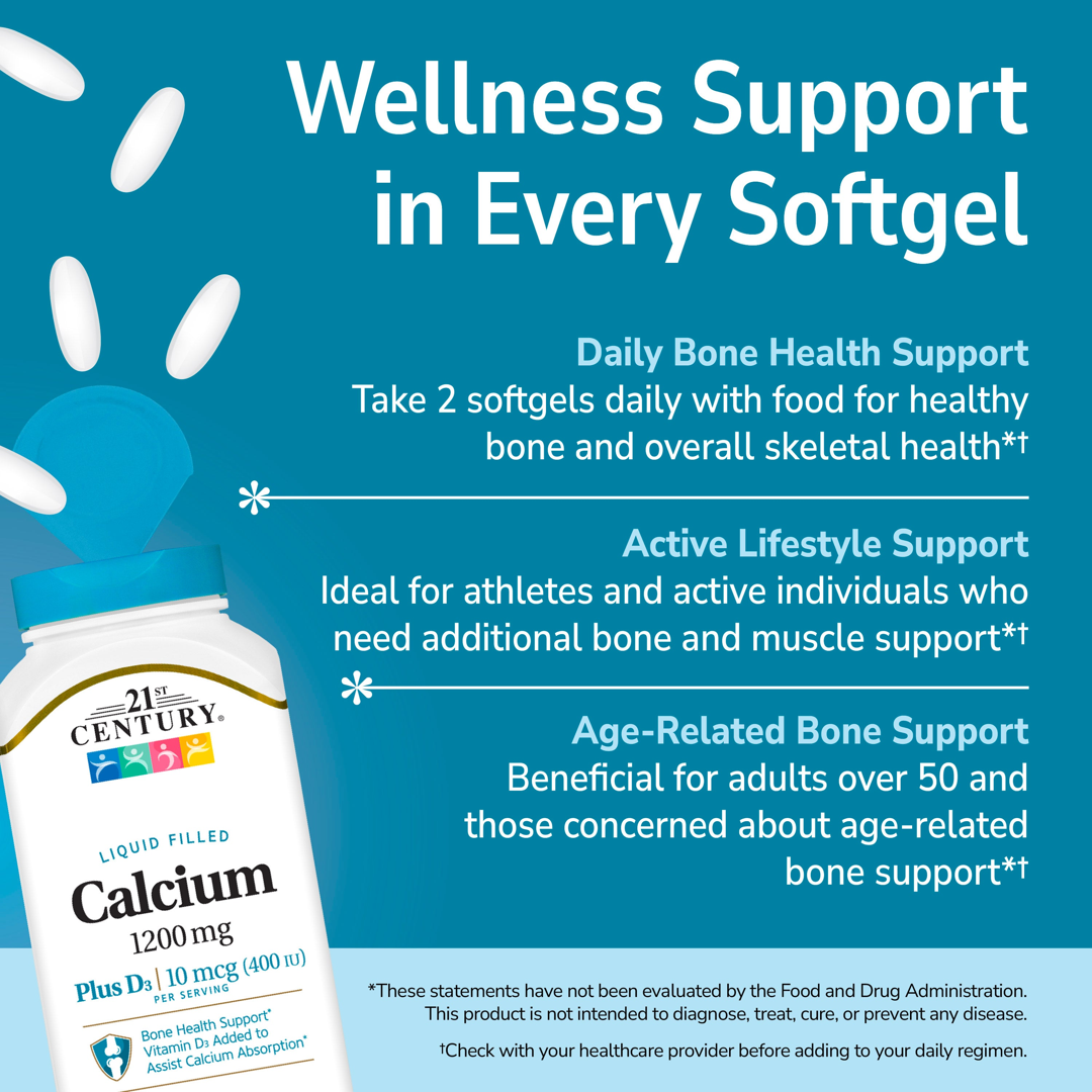 21st Century, Liquid Filled Calcium Plus D3, 90 Rapid Release Softgels lifestyle image