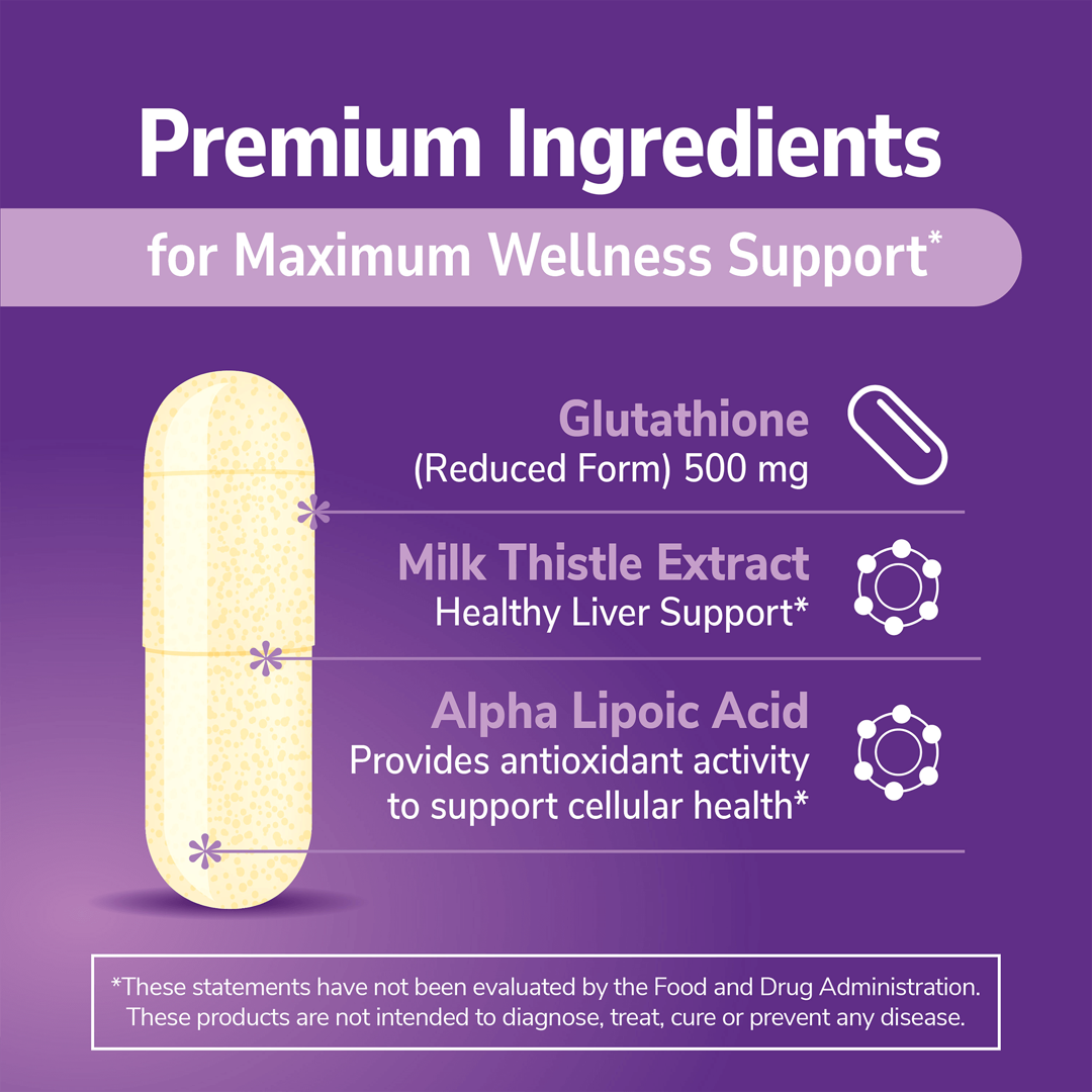 21st Century, Glutathione Plus Milk Thistle Extract & Alpha Lipoic Acid, 120 Vegetarian Capsules lifestyle image