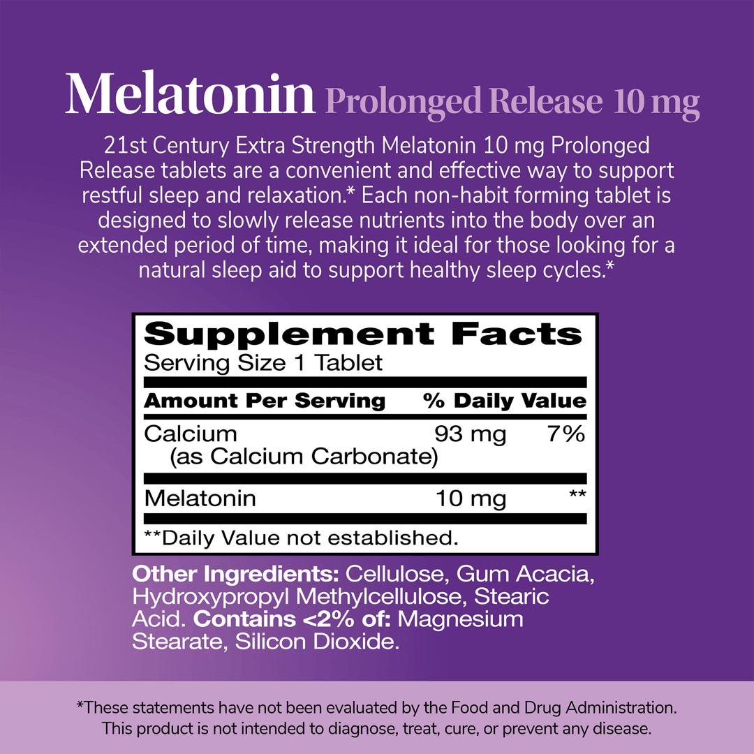 21st Century, Melatonin, Prolonged Release, 10 mg, 120 Tablets lifestyle image