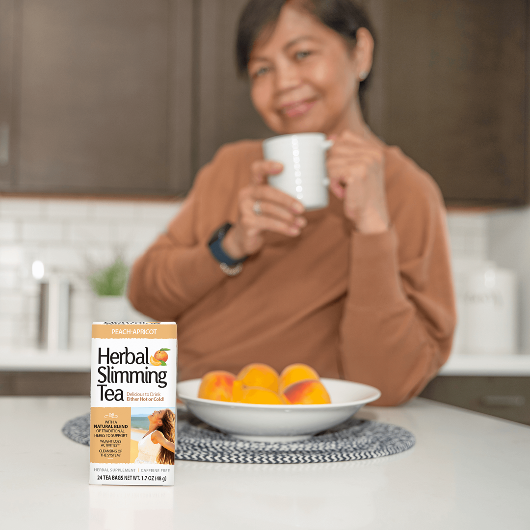 21st Century, Herbal Slimming Tea, Peach-Apricot, Caffeine Free, 24 Tea Bags, 1.7 oz, 48 g lifestyle image