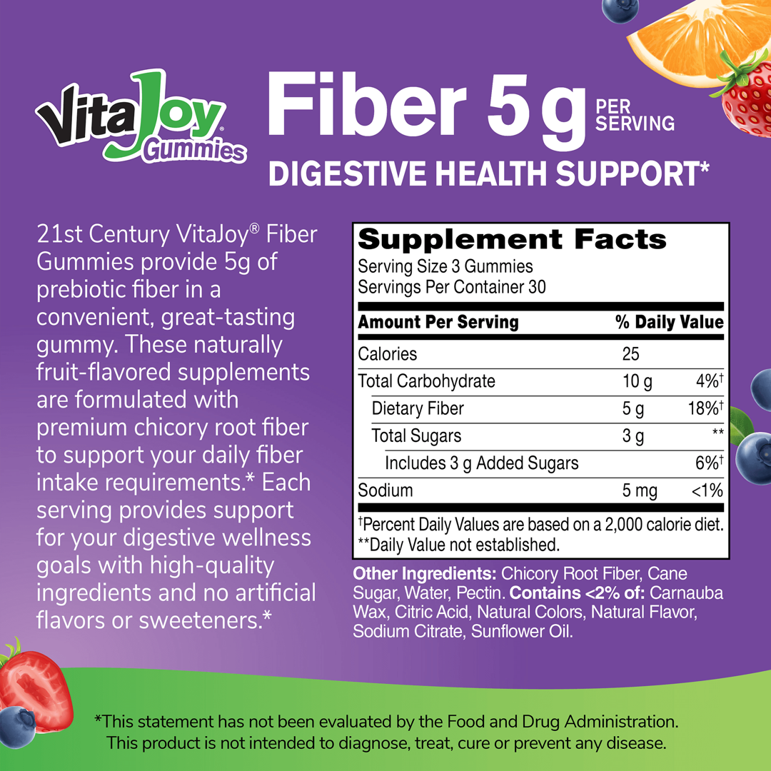 21st Century, VitaJoy Gummies, Fiber, Fruit, 90 Gummies lifestyle image