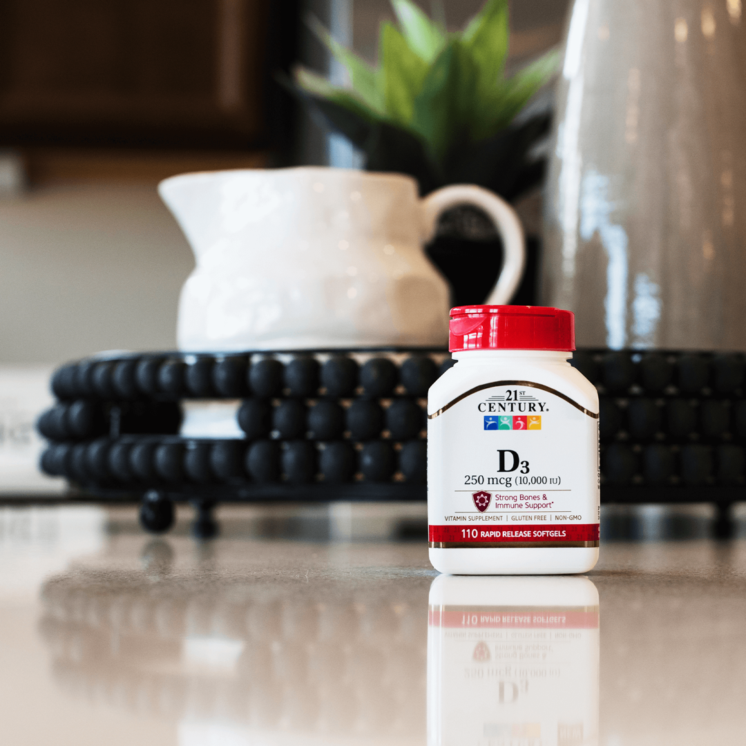 21st Century, Vitamin D3, 250 mcg (10,000 IU), 110 Rapid Release Softgels lifestyle image