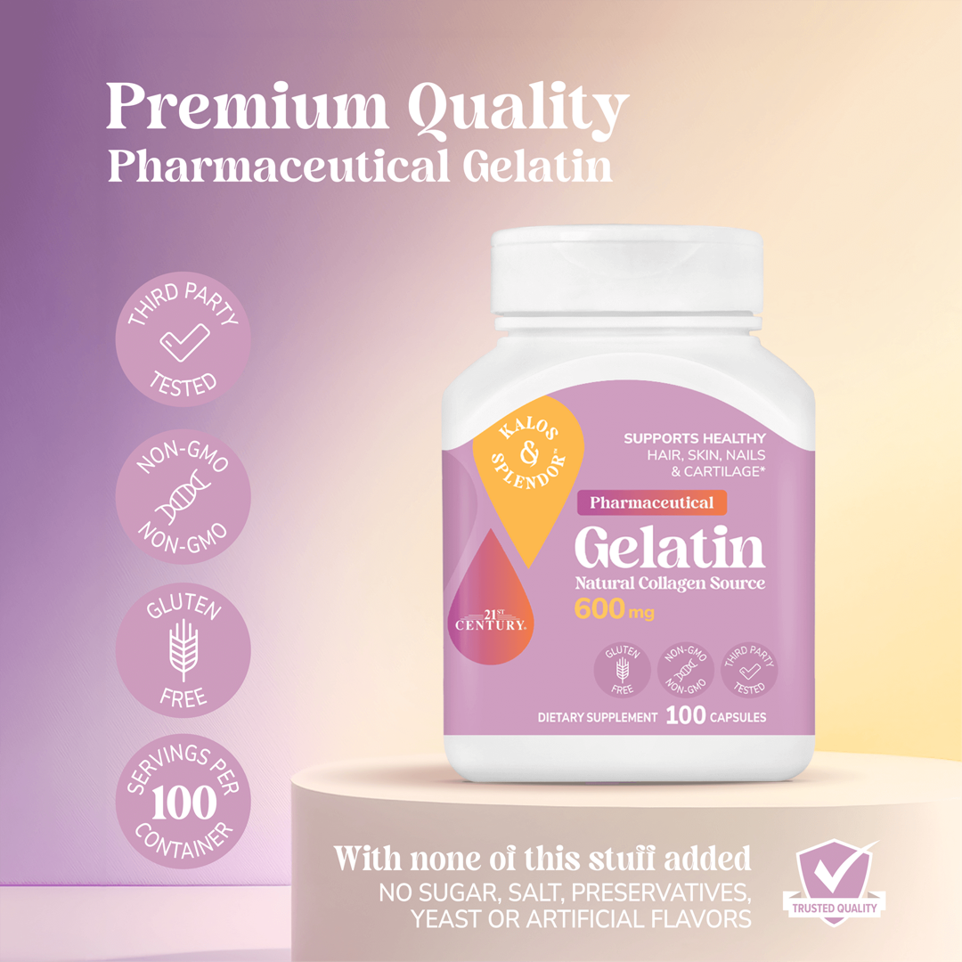 21st Century, Gelatin, 600 mg, 100 Capsules lifestyle image