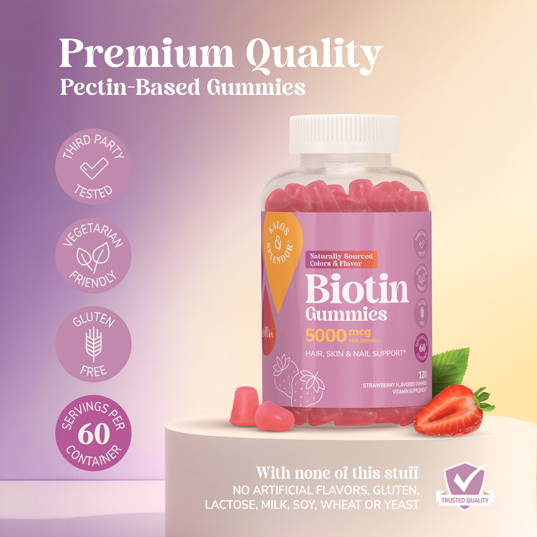 21st Century, Biotin Gummies, Strawberry, 5,000 mcg, 120 Gummies lifestyle image