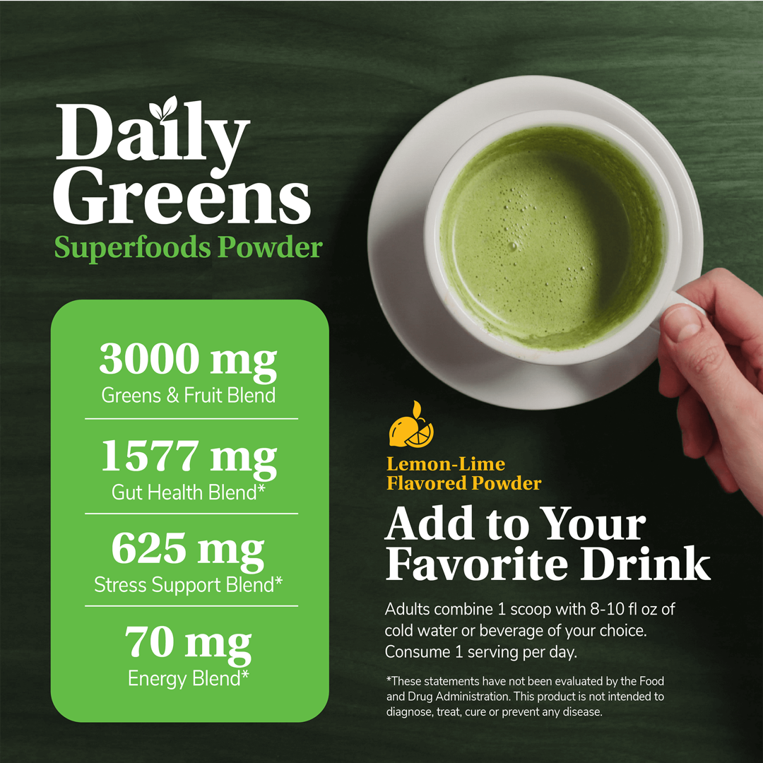 21st Century, Daily Greens Superfoods Powder, Lemon Lime, 7.4 oz (210 g) lifestyle image