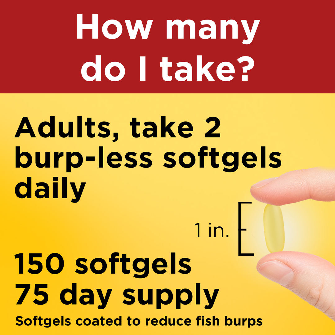 Nature Made, Fish Oil, Burp-Less, 1,000 mg, 150 Softgels lifestyle image