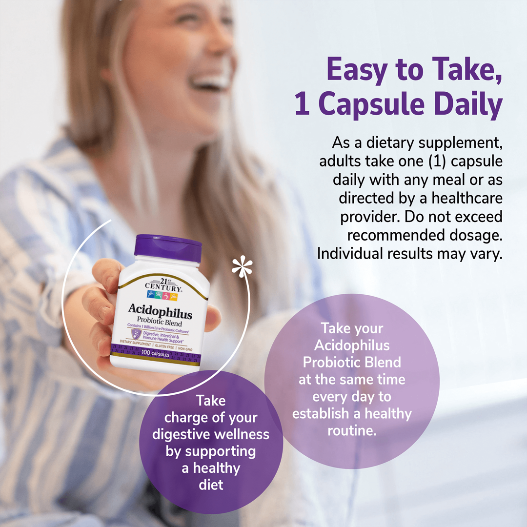 21st Century, Acidophilus Probiotic Blend, 100 Capsules lifestyle image