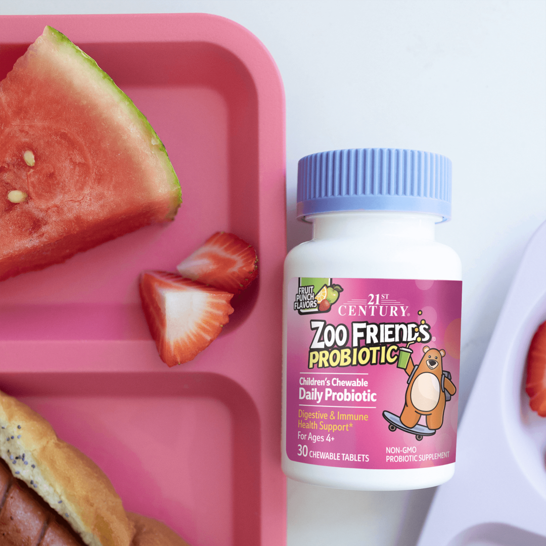 21st Century, Zoo Friends, Children's Chewable Probiotic, Age 4+, Fruit Punch, 30 Chewable Tablets lifestyle image