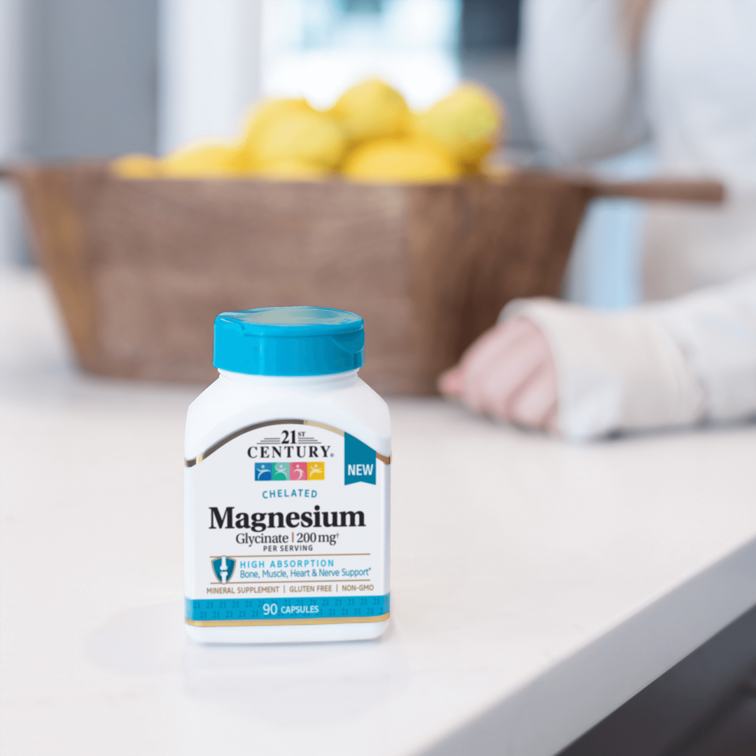 21st Century, Chelated Magnesium Glycinate, 90 Capsules, (100 mg per Capsule) lifestyle image