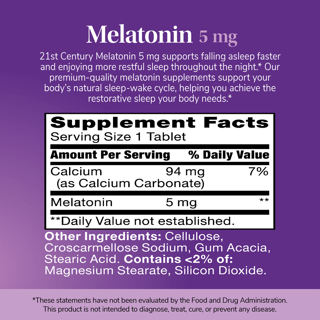 21st Century, Melatonin, 5 mg, 120 Tablets lifestyle image