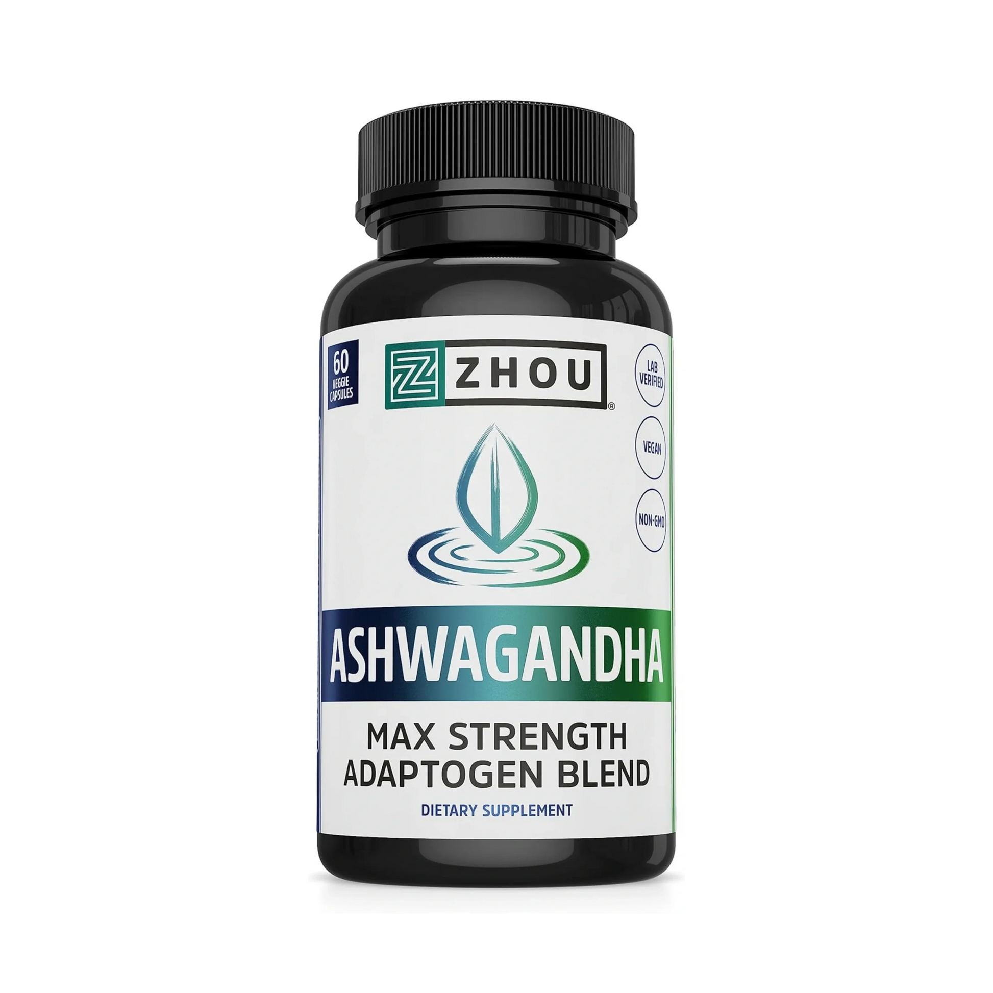 Zhou Nutrition, Ashwagandha, 60 Veggie Capsules front packaging view