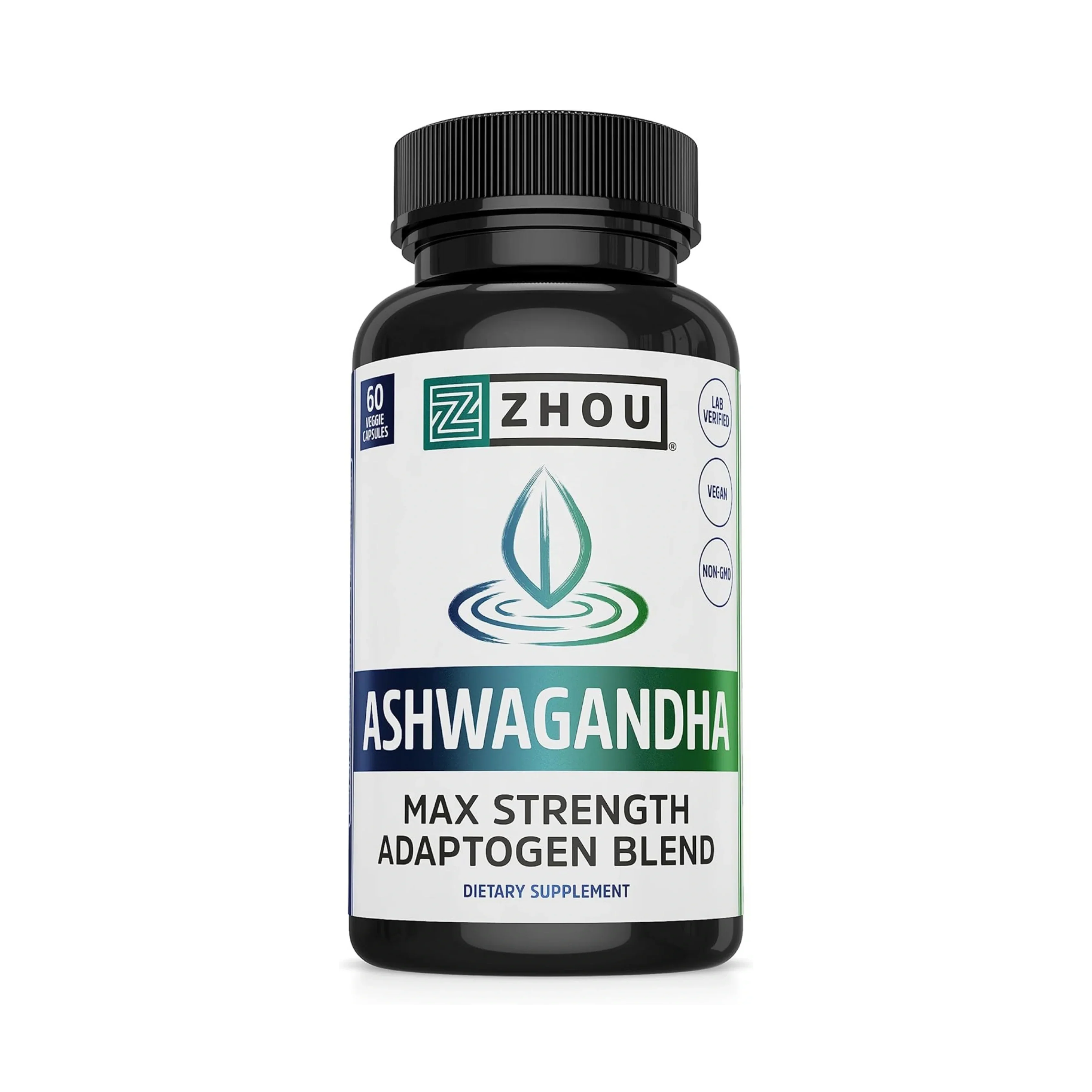 Zhou Nutrition, Ashwagandha, 60 Veggie Capsules front packaging view