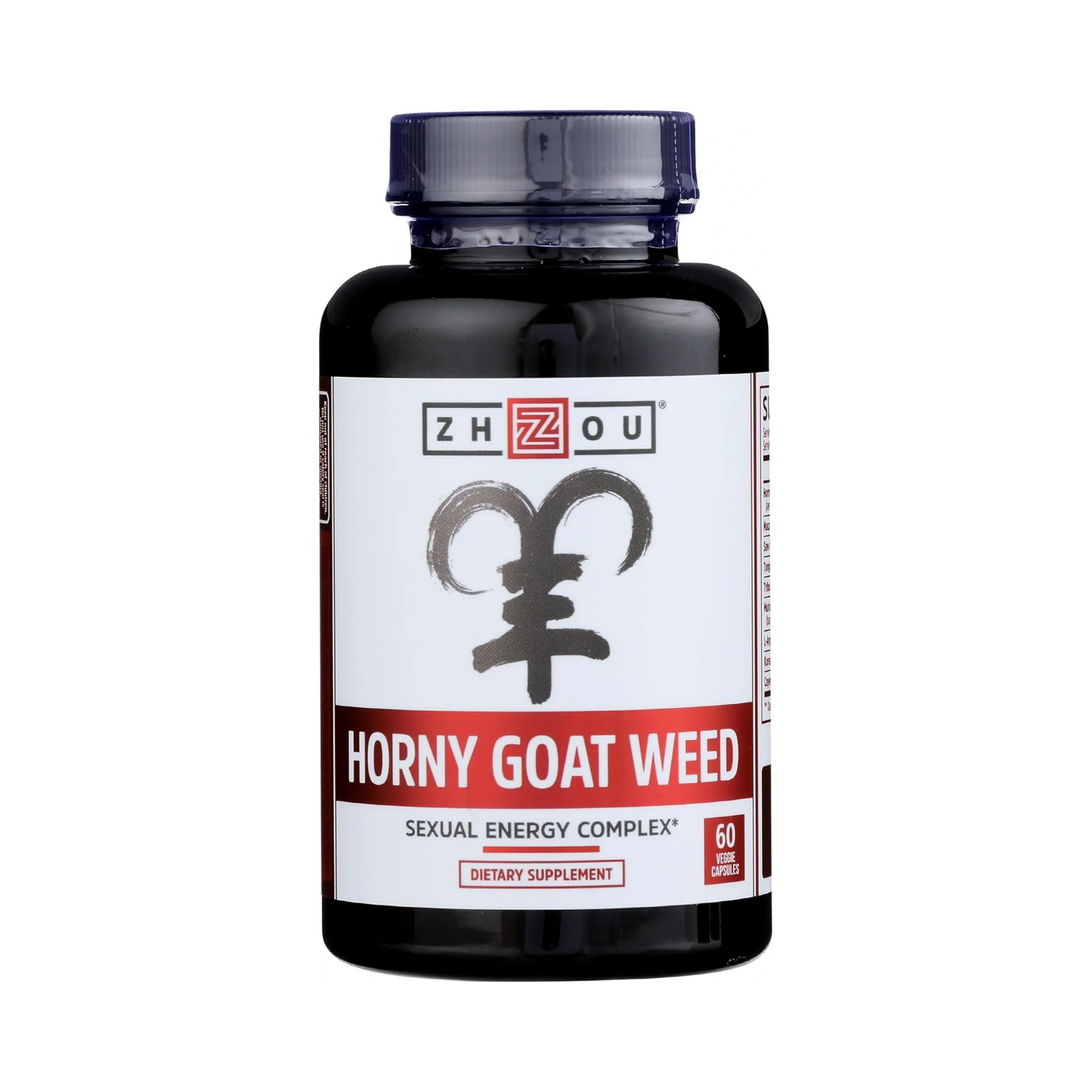 Zhou Nutrition, Horny Goat Weed, Sexual Energy Complex, 60 Veggie Capsules front packaging view