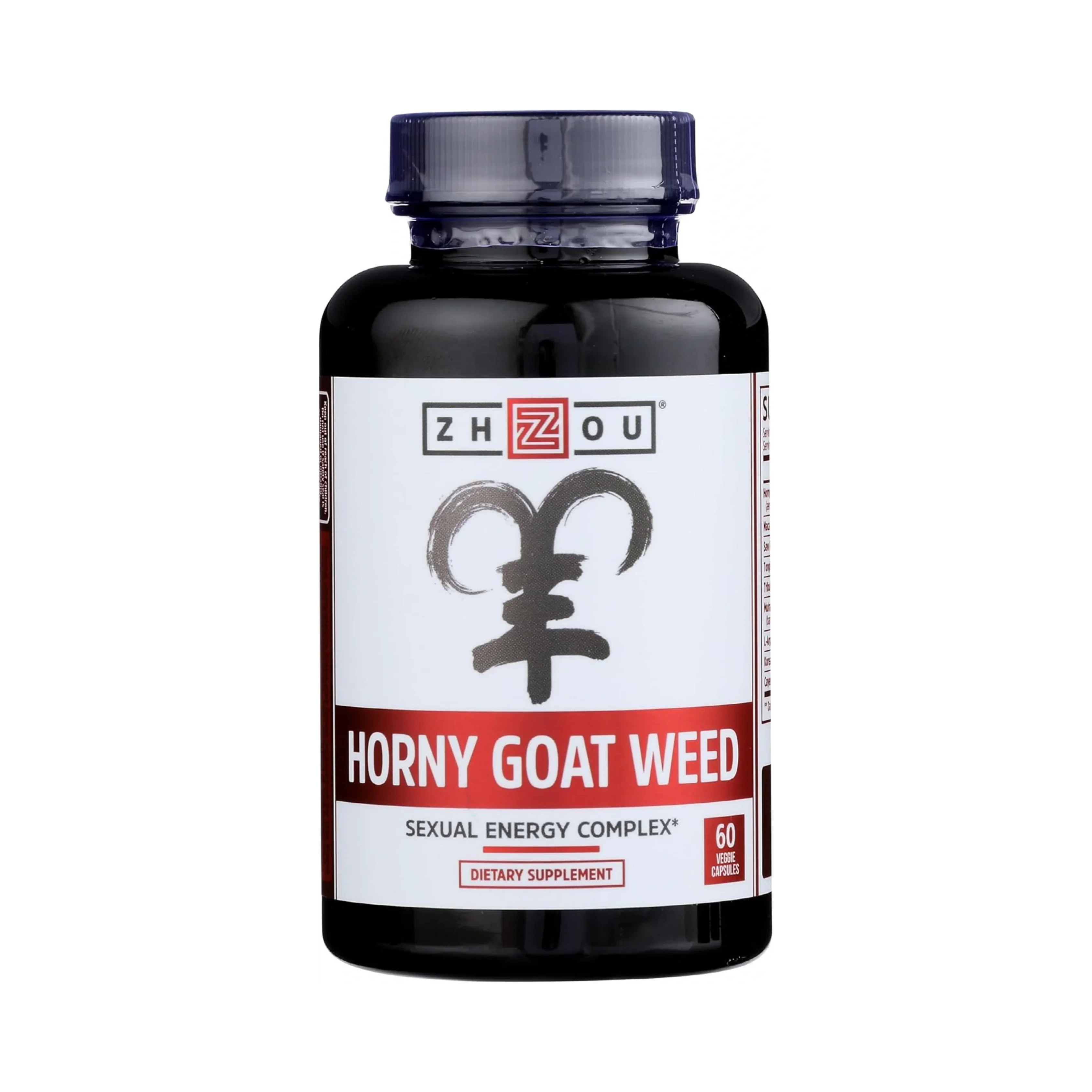 Zhou Nutrition, Horny Goat Weed, Sexual Energy Complex, 60 Veggie Capsules front packaging view