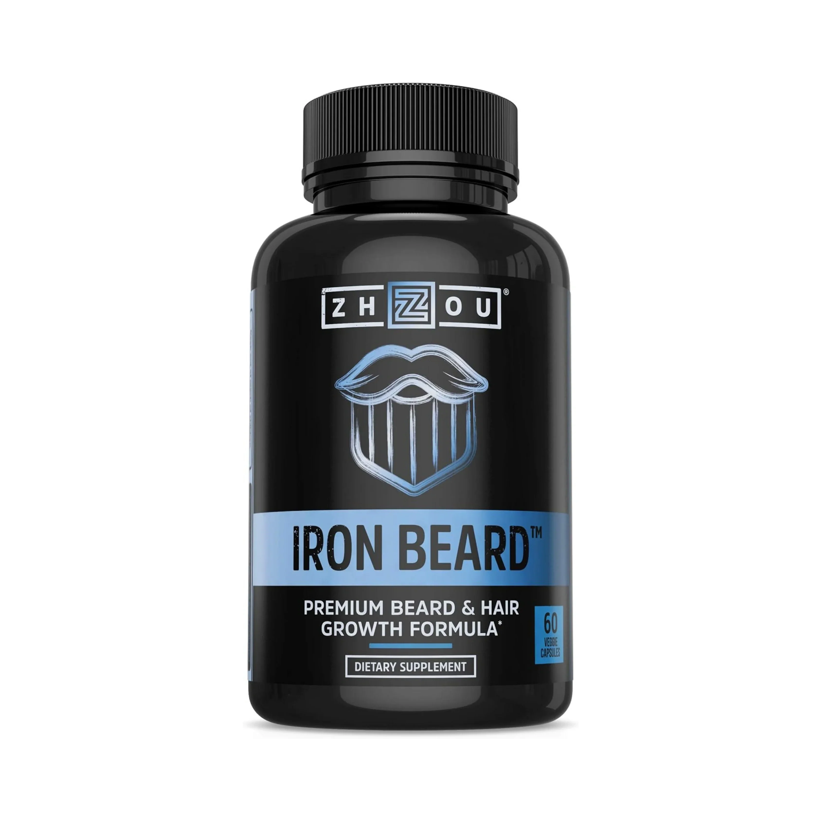 Zhou Nutrition, Iron Beard, 60 Capsules front packaging view