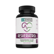 Zhou Nutrition, Resveratrol, 60 Veggie Capsules (500 mg per Capsule) front packaging view