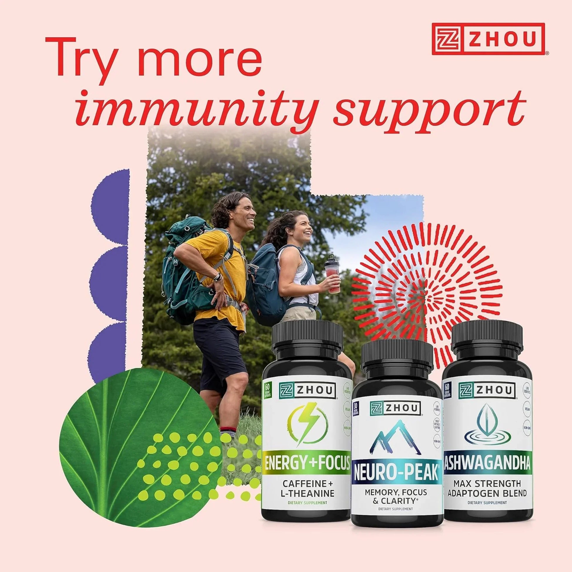Zhou Nutrition, Thyroid Support with Iodine, 60 Veggie Capsules packaging side view